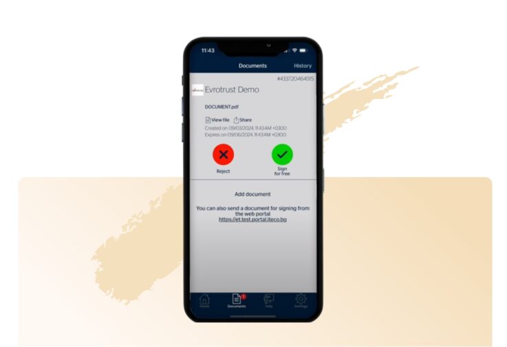 sign documents with an electronic signature by evrotrust