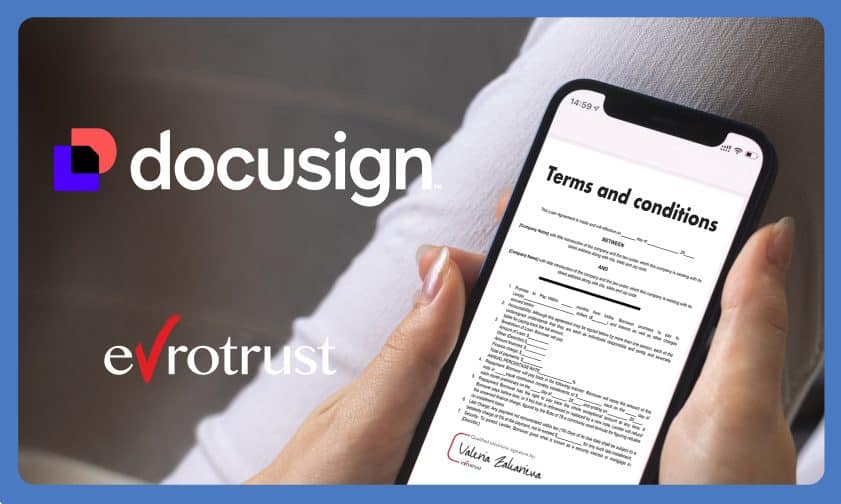 Evrotrust мобилен КЕП в DocuSign